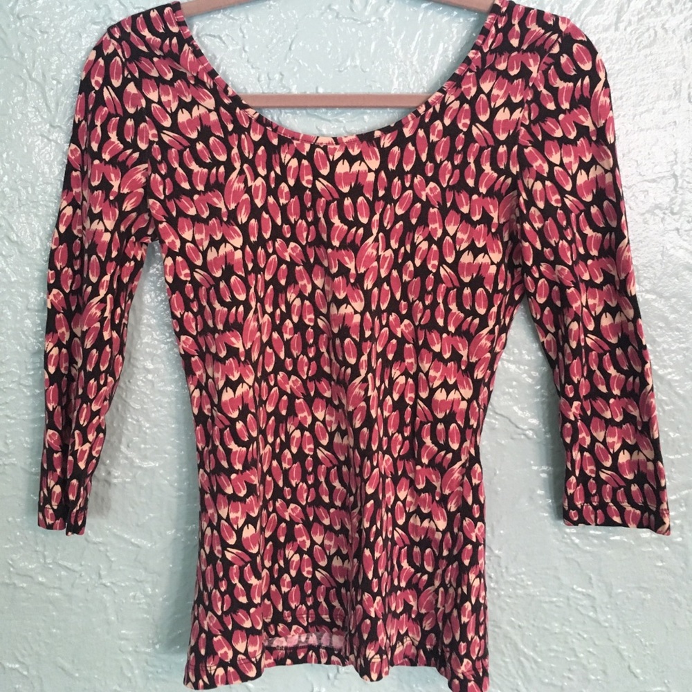 Feather Print H&M Top S Small